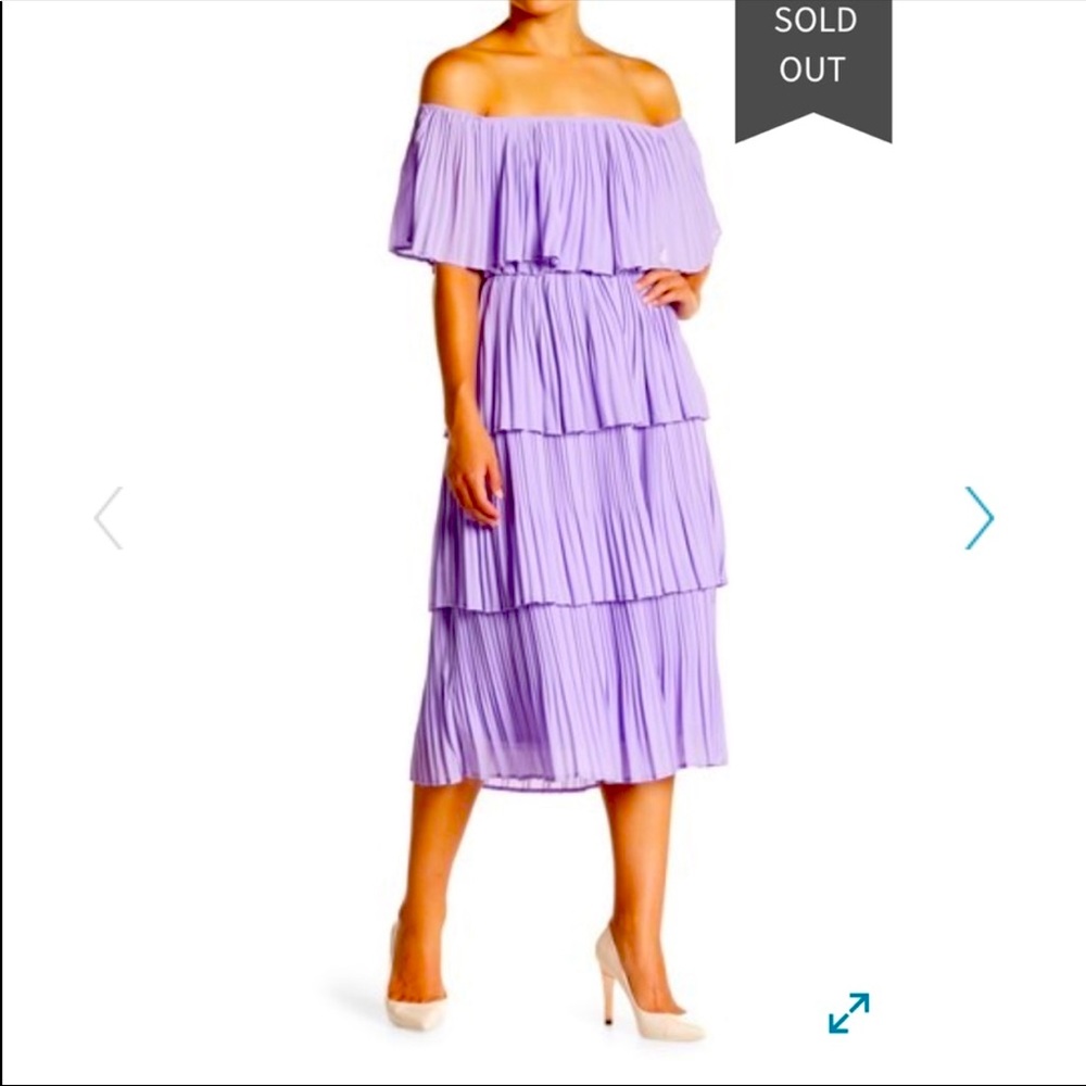Show Me Your MuMu Off Shoulder Pleaded Dress